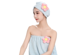 Conjunto de Toallas de Baño KOFIHETY Envolvente Absorbente Secado Rápido Turbante Lana - 2pcs (Talla Única)