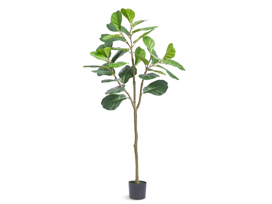 Ficus Lyrata Artificial de 1,56 m con Maceta para Interiores Tekmaquinas