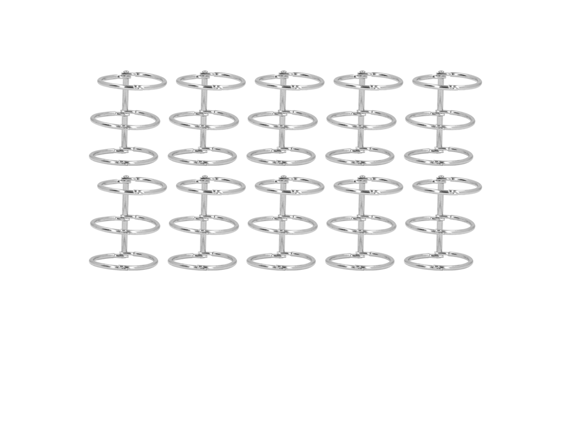 10pcs Grampos Anéis 3 Anéis Metal Folha Solta Aço Inoxidável para Caderno e Álbum 30mm