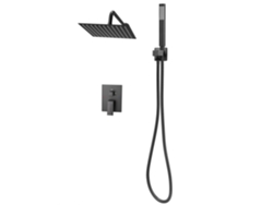 Juego de ducha de cabezal cuadrado Succebuy de 10" en negro mate