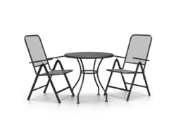 Conjunto 3 de comedor de jardín VIDAXL malla metal expandido antracita