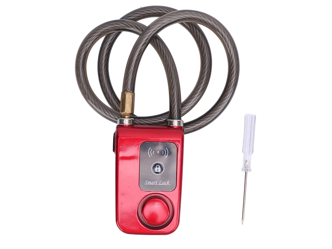 Candado Para Motocicleta Sin Llave Con Bluetooth, Alarma Antirrobo, Resistente Al Agua Ip44, Rojo.