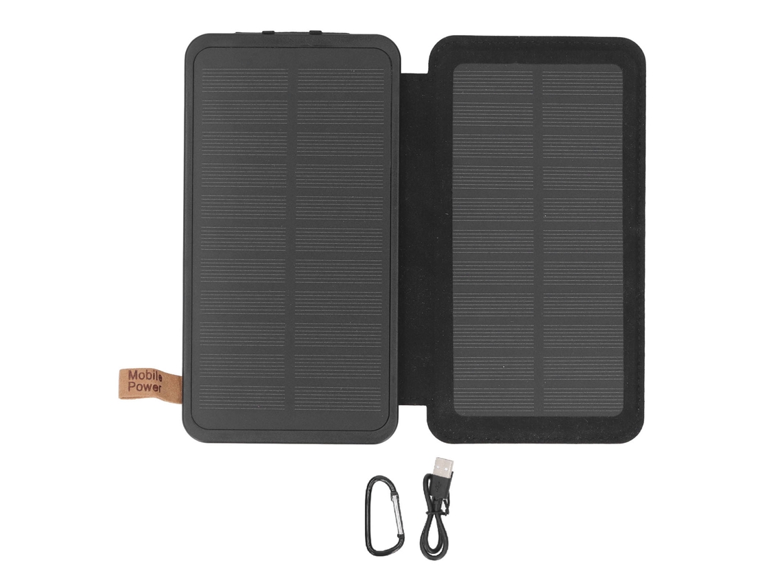 Batería Externa Solar Con Luz, 8000 Mah, 2 Paneles, Carga Rápida De 18 W, Usb A Y Usb C Para Teléfono Y Portátil.
