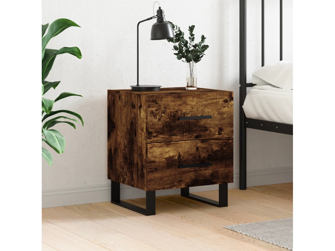 Mesita de Noche 40X35X47,5 Cm Derivados Madera Roble Ahumado