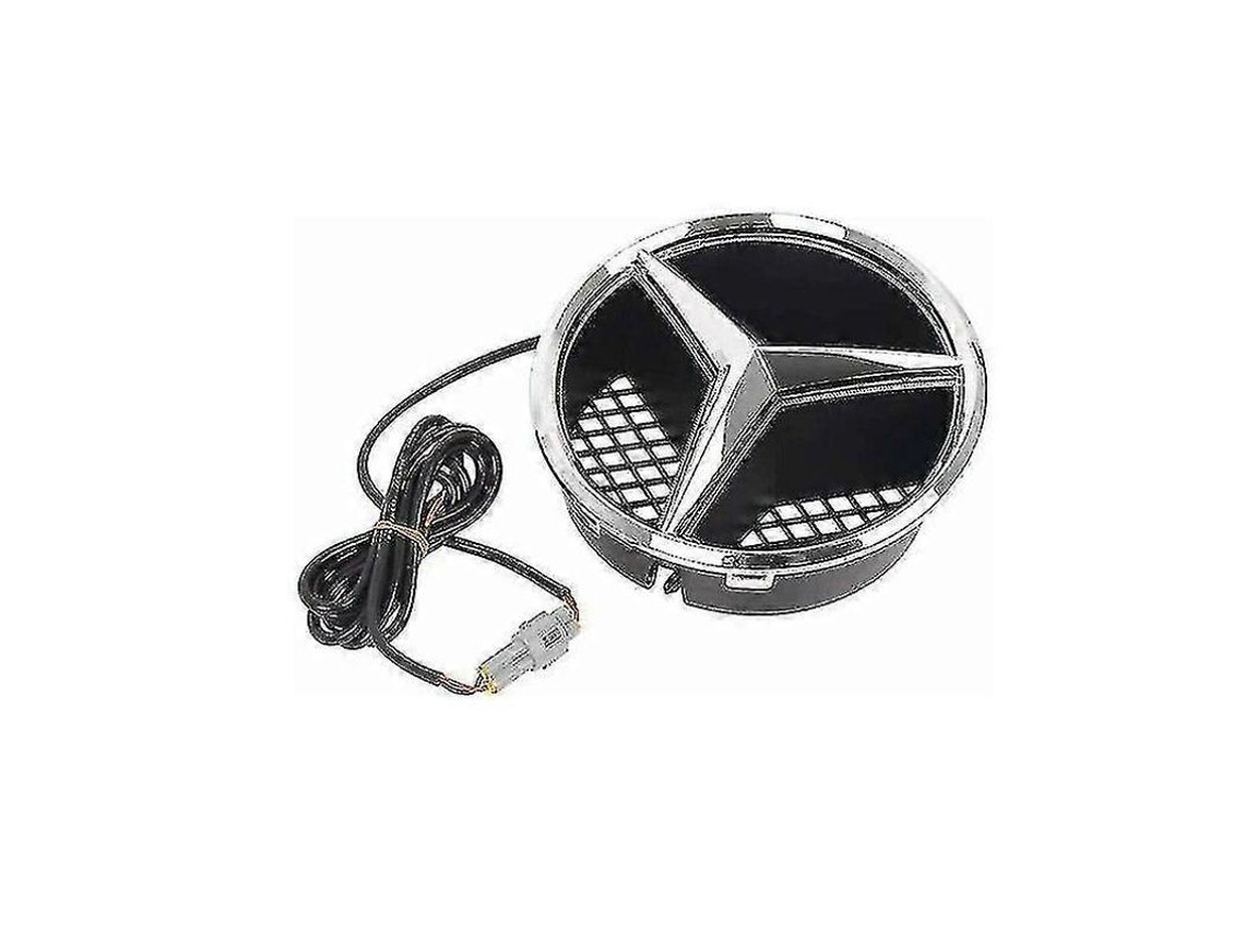 Emblema Led Cromado De 3 Estrellas Para Parrilla Delantera Mercedes Benz De 18,5 Cm - Compatible Con Abe Ml Cls R Glk
