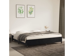Estructura Cama Sin Colchón Terciopelo Negro 200x200 Cm