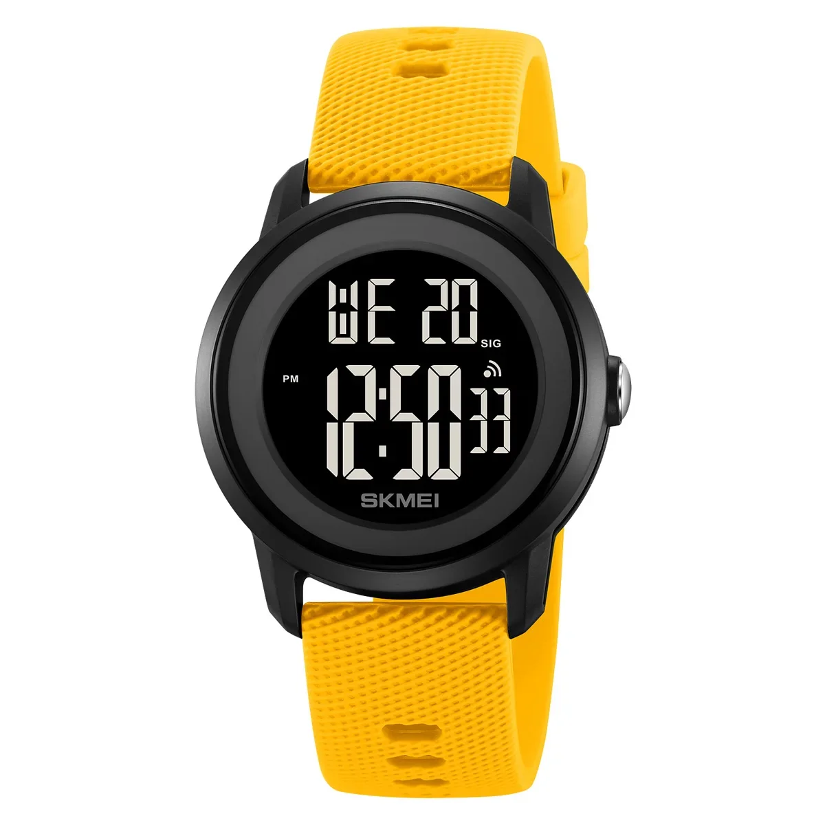 Reloj De Pulsera Deportivo Con Cronómetro (amarillo) Resistente Al Agua Hasta 5 Bares Y Con Una Atractiva Pantalla Digital De Cuenta Regresiva.