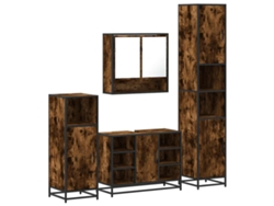 Maison Exclusive - Set De Muebles Baño 4 Pzas Madera Contrachapada Roble Ahumado