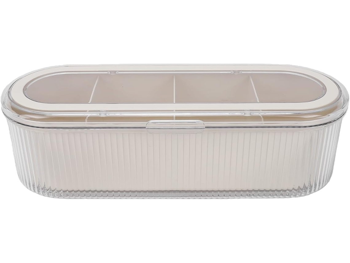 Soporte Para Brochas De Maquillaje, Organizador De Acrílico Transparente Con Tapa Abatible Para