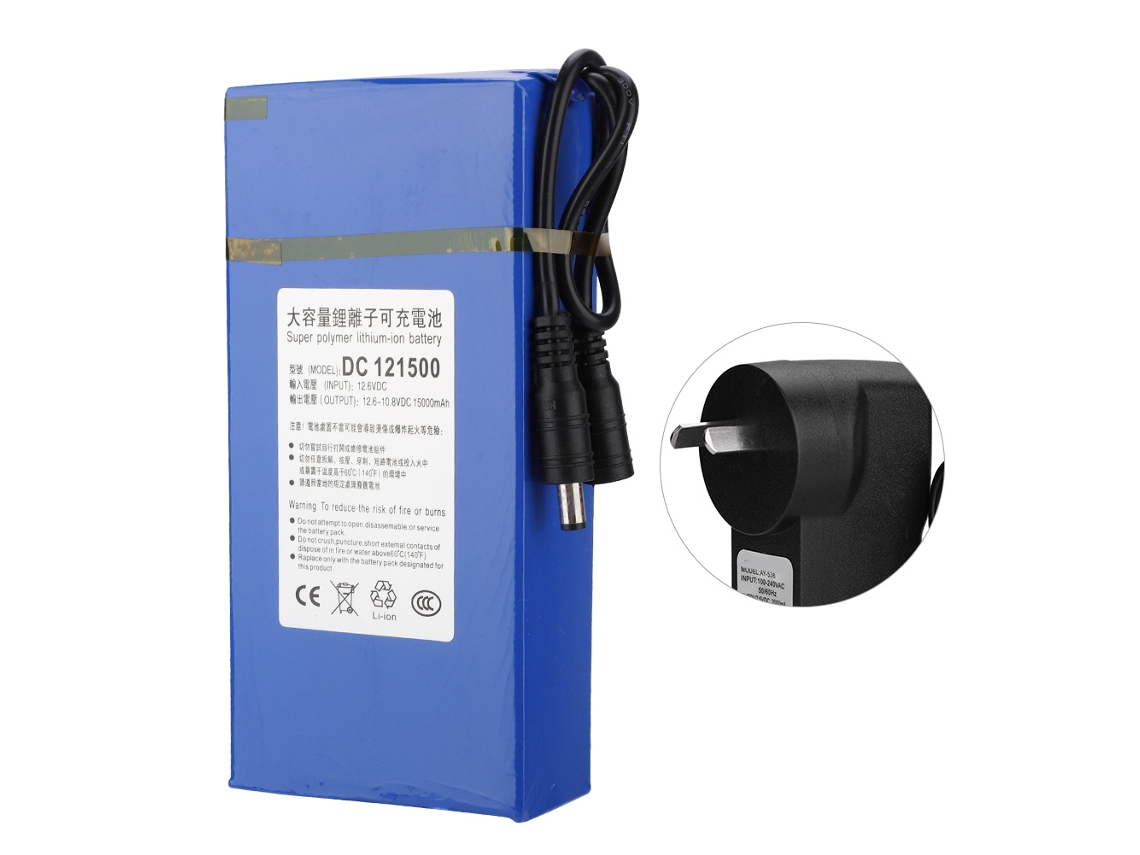 Batería Recargable De Polímero De Litio De Alta Capacidad De 15000 Mah Dc 121500 Con Fuente De Alimentación.