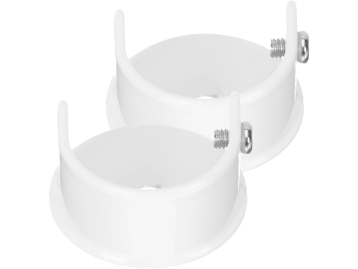 Soportes Rieles Cortina Juego 2 Estilo Simple Elegante Aleación Blanca Fáciles Quitar Dureza Montaje Pared