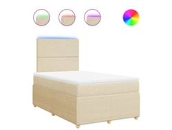 Maison Exclusive - Cama Box Spring Con Colchón Tela Color Crema 120x200 Cm