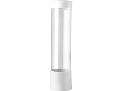 Dispensador De Vasos De Papel De Pared - Blanco Transparente Corto, 40 Vasos, Con Adhesivo, Compacto Y Práctico