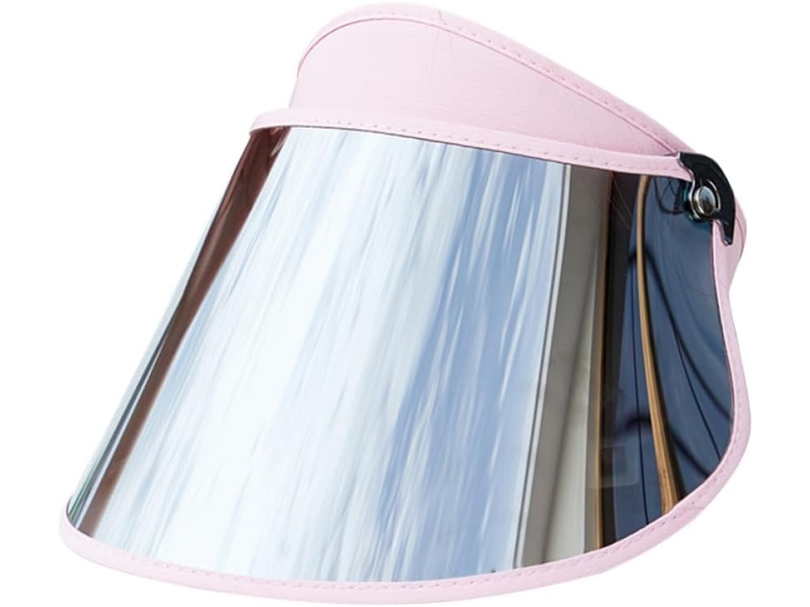 Gorra rosa para mujer con visera, protección solar, de plástico, para actividades al aire libre.