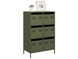 Aparador | Mueble De Comedor | Buffet Acero Verde Oliva 68x39x101,5 Cm Wsd43339