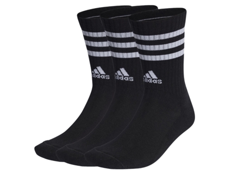 ADIDAS, Cushioned 3 Stripe SPW Crew, Calcetines, Sportwear, Clasicos, Algodon/Poliester, Negro, Negro, ADIC1321_NEGRO//