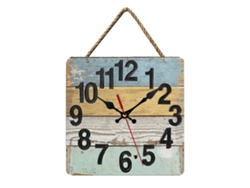 KOFIHETY Reloj de pared cuadrado estilo retro y pastoral para casa, cocina, salón o oficina
