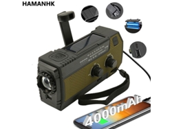 Radio multifuncional de 4000 mAh con FM, AM, WB, NOAA, carga solar y manivela, USB, linterna LED para emergencias y batería externa portátil. Viewleaf
