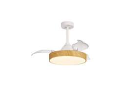 Ventilador blanco y simulación madera Ø 91 cm ALASKA MINI MANTRA ILUMINACIÓN