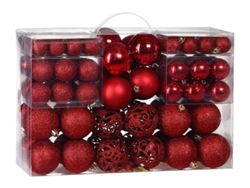 Estilo de vida y más 100 piezas de bolas de Navidad moradas Decoraciones para árboles de Navidad Bolas para árboles de Navidad 100 (rot) colgante de gancho