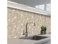 Paneles de revestimiento de cocina orgánicos - Texturizados - Beige 400x80 cm