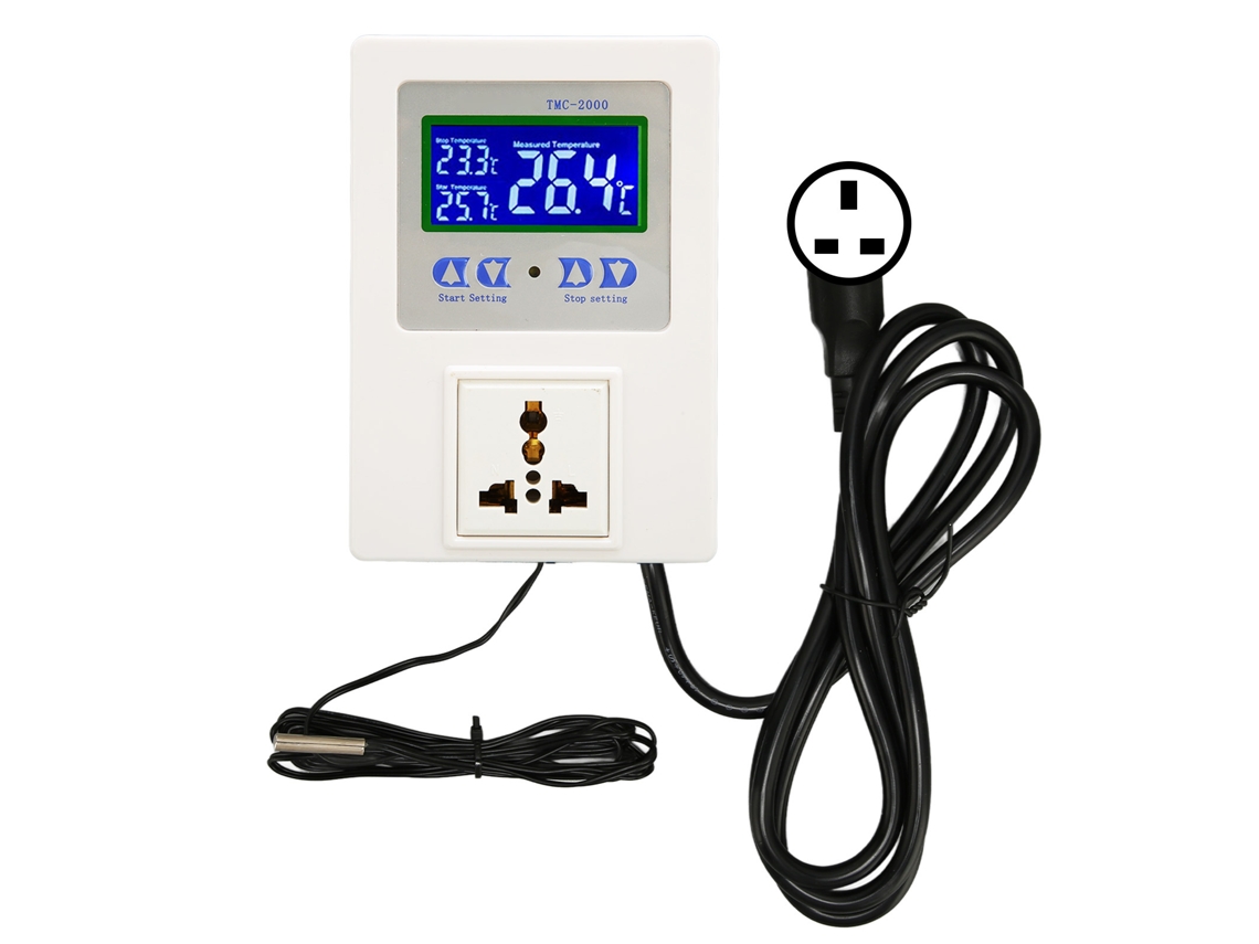 Controlador Digital De Temperatura Lcd Para Calefacción Y Refrigeración, Termostato, 110-240 V, Enchufe Británico.