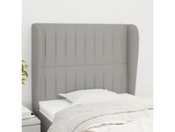 Cabecero Con Orejas De Tela Gris Claro 103x23x118/128 Cm