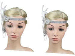 Cadena De 2 Piezas Con Flecos, Elegante Accesorio De Boda Para Fiestas Y Diadema Blanca.