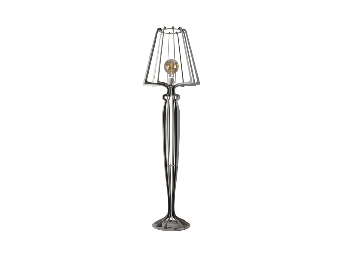 Lámpara de pie Minerva Ø38x166 cm en hierro reticulado, diseño moderno con interruptor de pie, conexión E27, fabricada en Italia por Lama Arti Mestieri