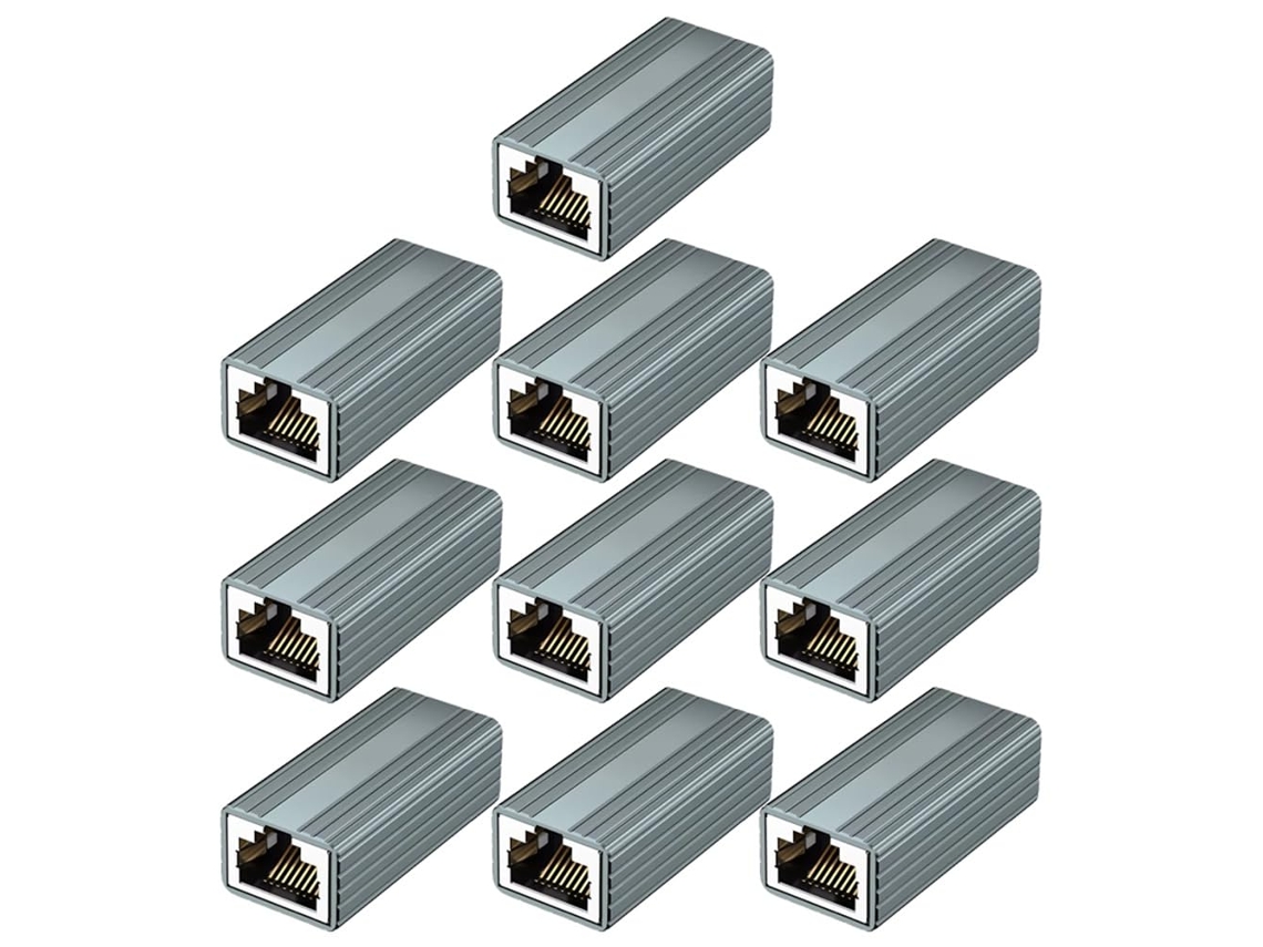 Paquete De 10 Conectores Rj45 Hembra A Gigabit Ethernet Para Cables Cat8, Cat7, Cat6 Y Cat5.