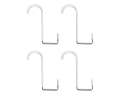 4pcs Ganchos Para Puerta De Acero Inoxidable Ahorro De Espacio Multifuncionales Para Abrigos Sombreros Bolsos Blanco