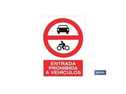 Señal poliestireno 210x148mm prohibido entrada a vehículos