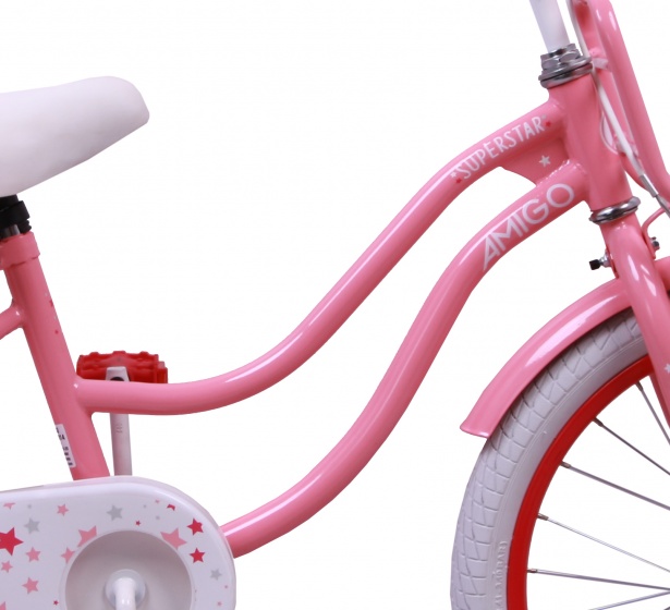 Amigo Superstar Bicicleta infantil 20 pulgadas para niñas 5 9 años con vbrake freno retroceso portaequipajes delantero