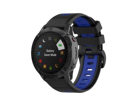Correa de reloj inteligente para Garmin Fenix 7X 26 mm Correa de reloj de silicona bicolor (azul gris)