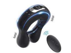 Vibrador de Controle Remoto Sem Fio Masculino Preto 