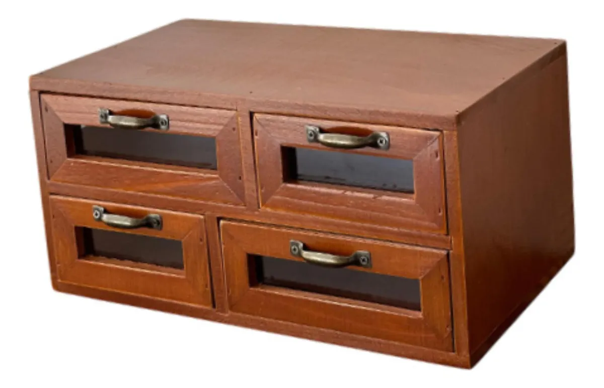 Organizador de escritorio de madera con 4 cajones, Elevadorvayotoy