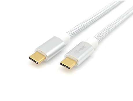 Cable USB Tipo C a Tipo C EQUIP 100W 5A 3:2 10G 0.5M Blanco