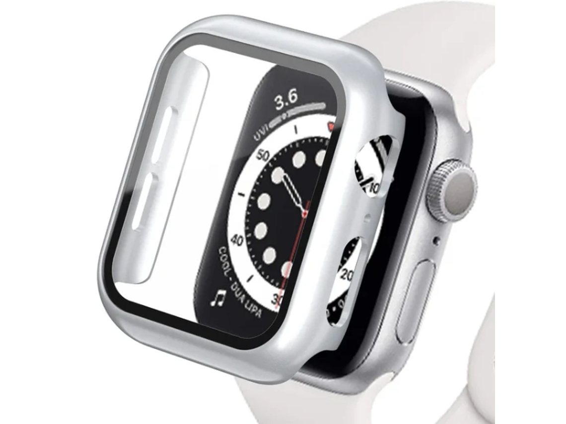 Funda de protección + vidrio GIFT4ME para Apple Watch Series 10 46 mm Gris