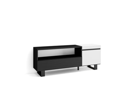 Mueble TV Televisión 150x57x35cm Para TV hasta 65 Diseño industrial Blanco y negro