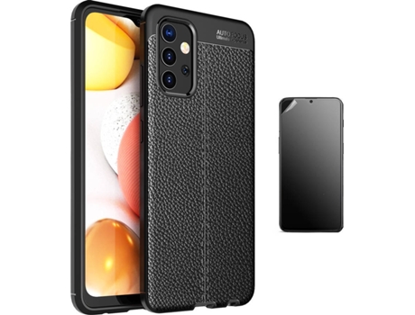 Kit Carcasa Y Protector Samsung A32 4G Ultimatte Rugged Leather Negro
