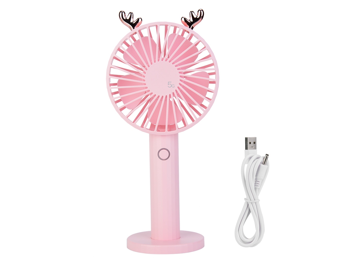 Mini ventilador portátil USB recargable y plegable con espejo