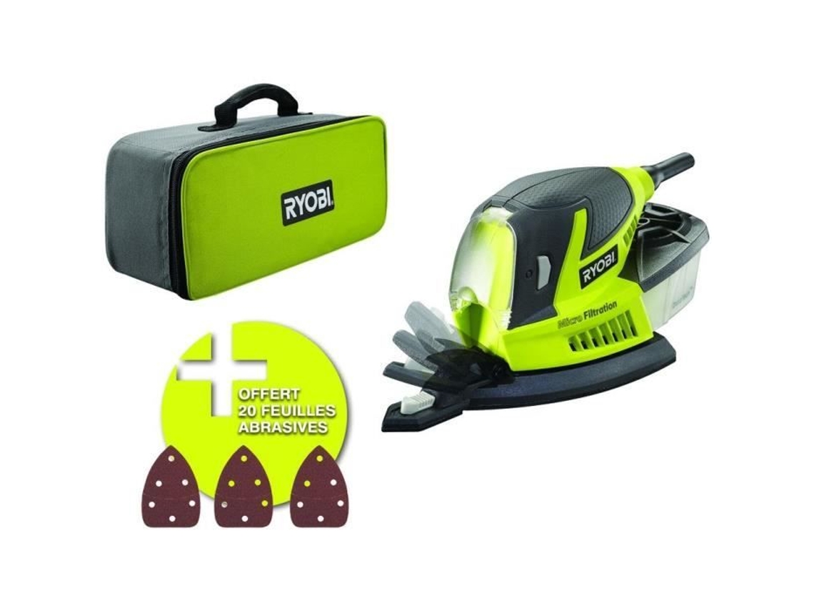 Lixadeira triangular RYOBI 100 W + 20 abrasivos