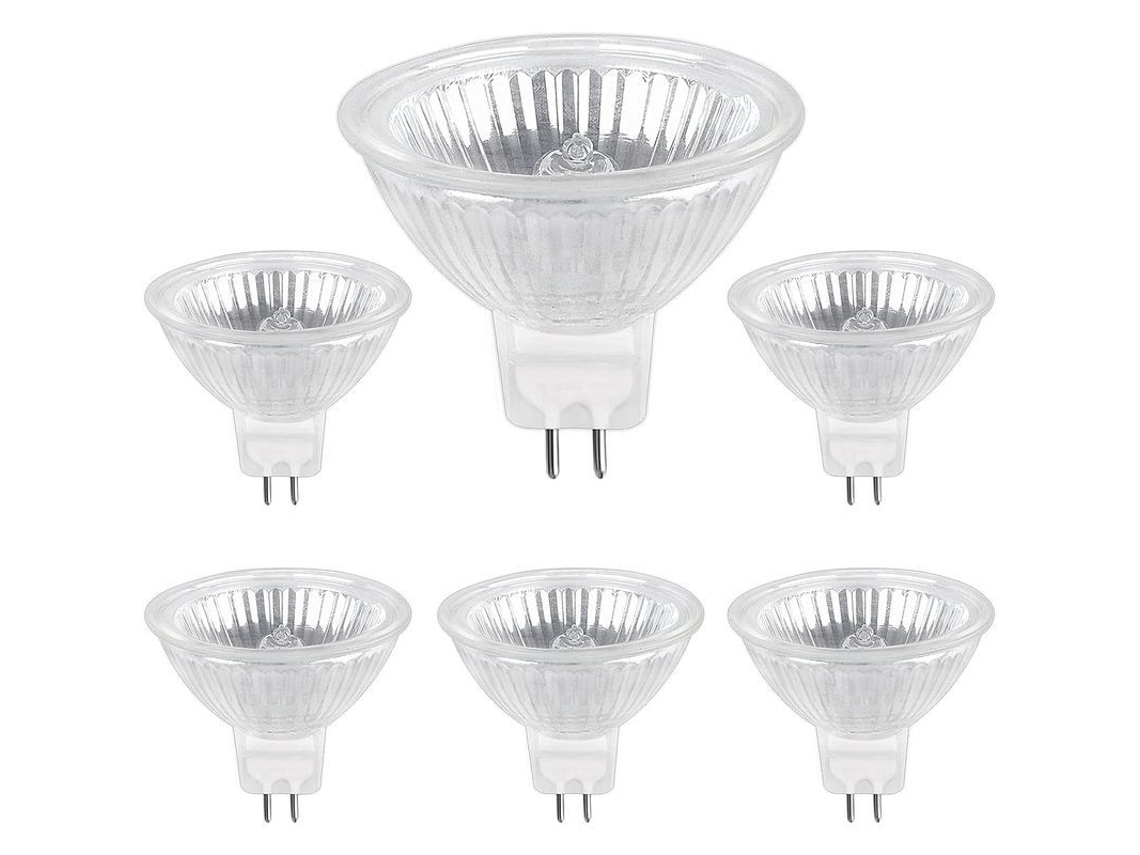 Bombilla Halógena Gu5.3 De 35 W, 12 V, 400 Lm, Luz Blanca Cálida De 2700 K, Regulable, Tipo Mr16, Paquete De 6
