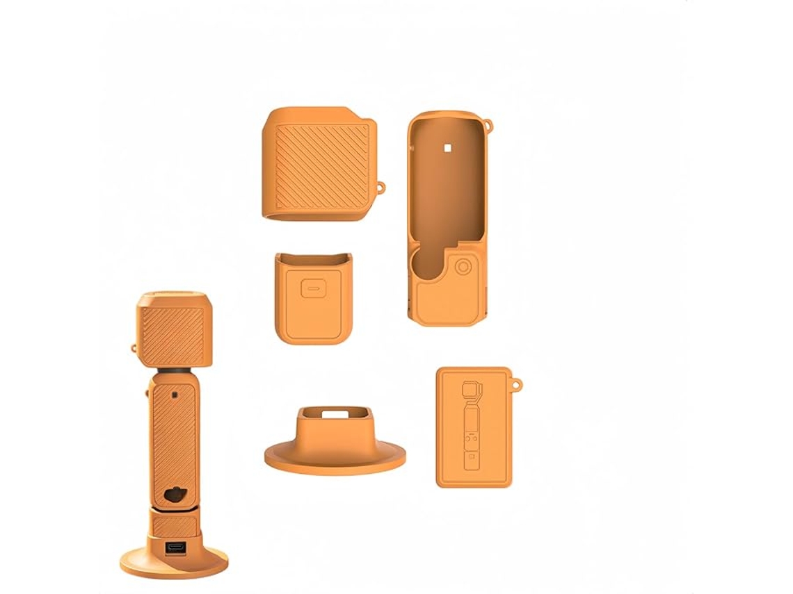 Funda Protectora Para La Cámara Dji Osmo Pocket 4, Funda Completa Con Cordón Y Base (naranja) Czhhmart
