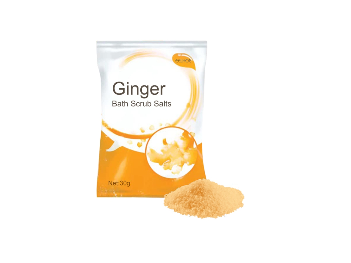 Sales exfoliantes de jengibre para el baño, que favorecen el drenaje linfático y la renovación de la piel para la limpieza corporal, 30 g.