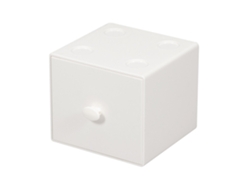 Caja De Almacenamiento Cuadrada Apilable Para Escritorio Con Cajón, Organizador De Oficina Blanco