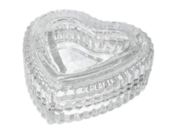 Bandeja Pequeña Transparente Con Forma De Corazón Para Joyas De Cristal, Con Tapa, Para Mujer.