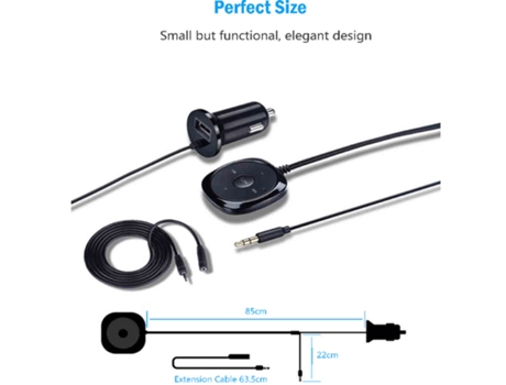 Transmisor FM inalámbrico Bluetooth Reproductor de MP3 para coche luz ambiental azul CZ-MP3-11 Negro PETHUEL