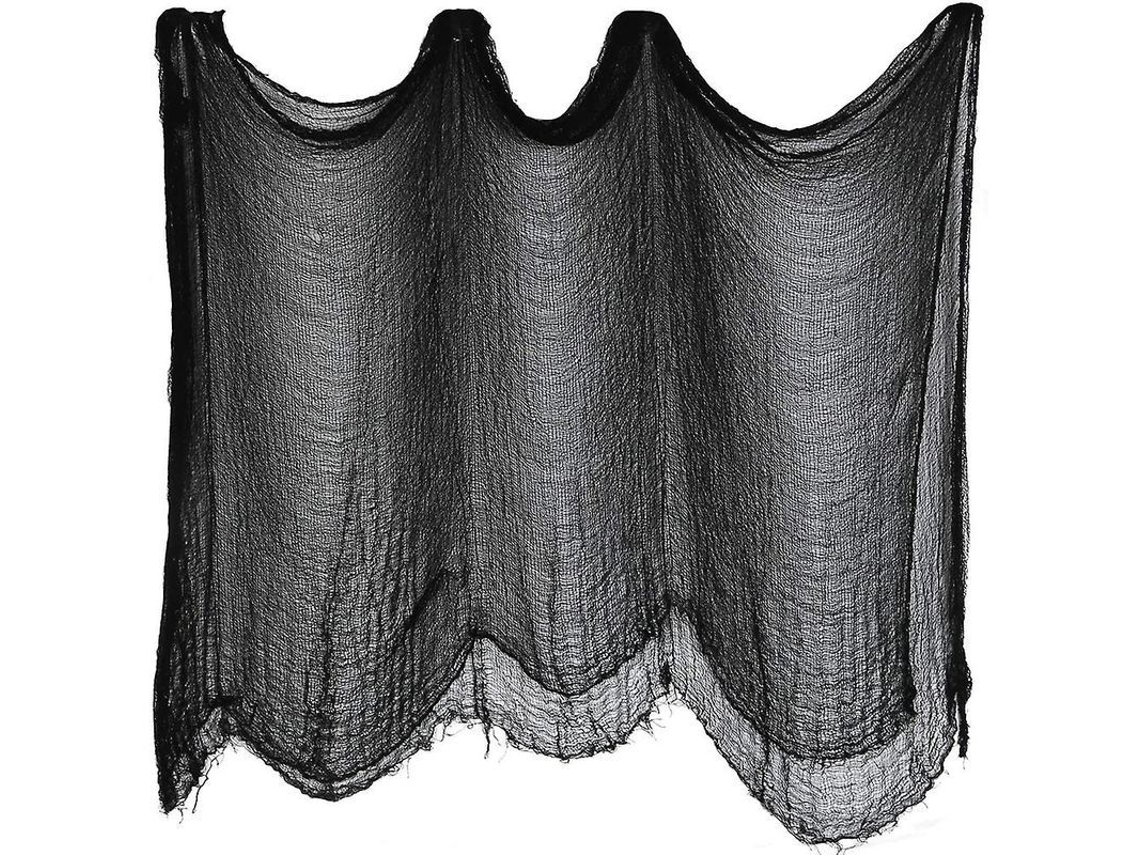Colgante decorativo de Halloween de 5x2 m, tela Gasalla negra para puertas, ventanas y paredes.