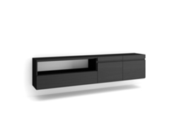 Mueble TV Televisión 200x45x35cm Para TV hasta 80 Colgado Suspendido Negro